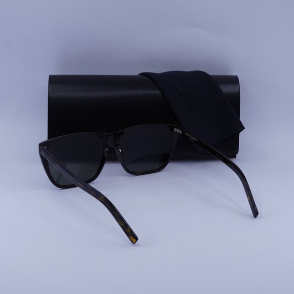 Saint Laurent SL431 SLIM 002 Sunglasses Havana Square Frame, Grey Lenses - Picture 11 of 11